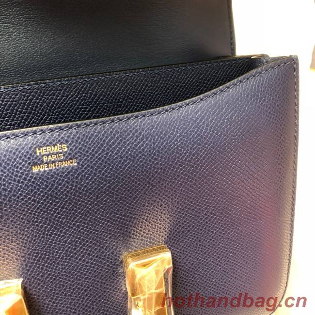 Hermes Original Espom Leather Constance Bag 5333 Sapphire blue