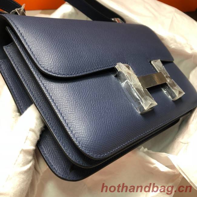 Hermes Original Espom Leather Constance Bag 5333 Sapphire blue