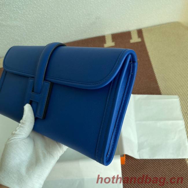 Hermes Original jige swift Leather Clutch 37088 Electro optic blue