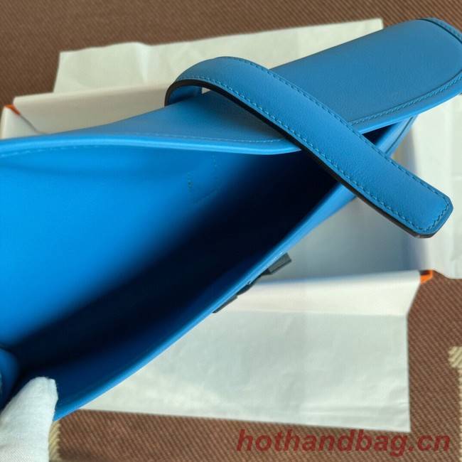 Hermes Original jige swift Leather Clutch 37088 blue