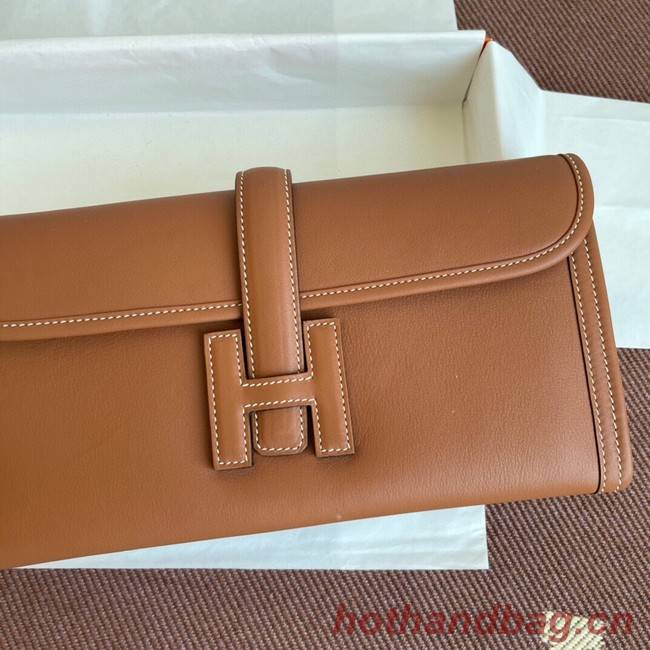 Hermes Original jige swift Leather Clutch 37088 brown
