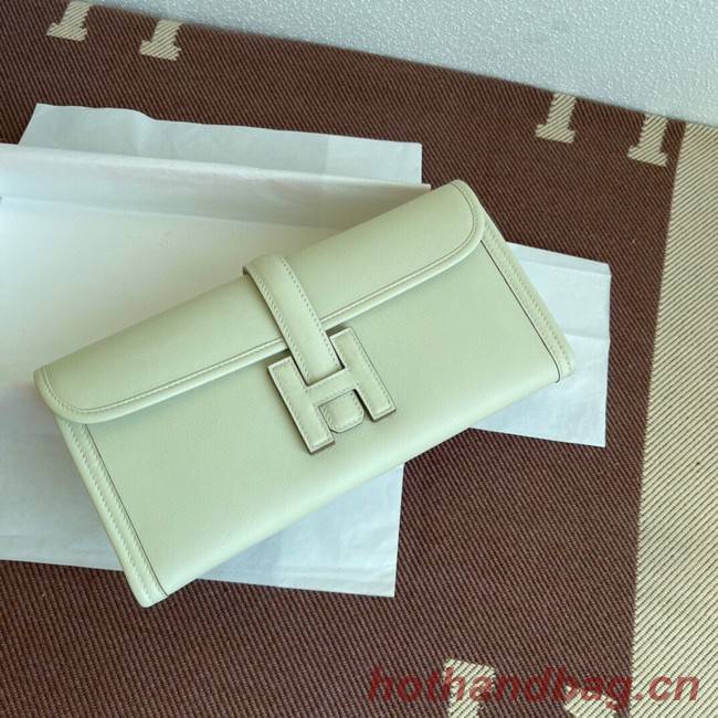 Hermes Original jige swift Leather Clutch 37088 cream