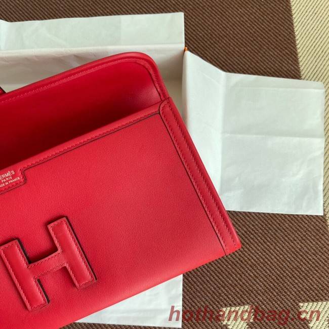 Hermes Original jige swift Leather Clutch 37088 red