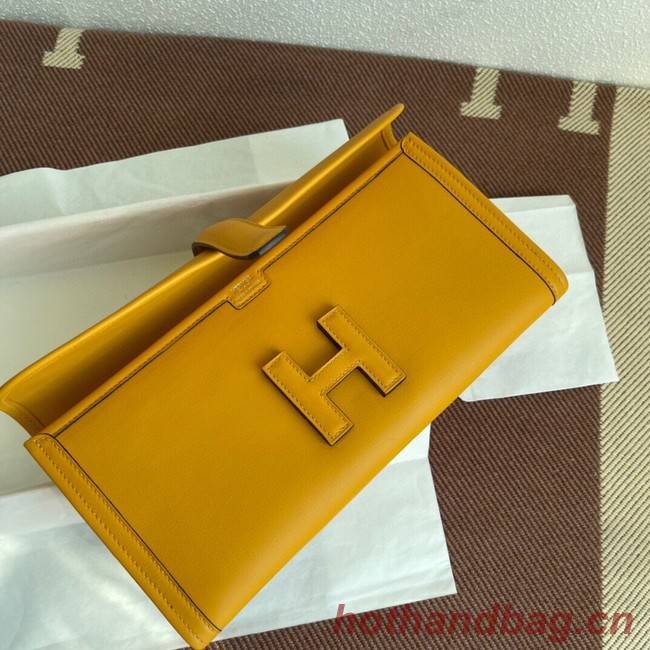 Hermes Original jige swift Leather Clutch 37088 yellow