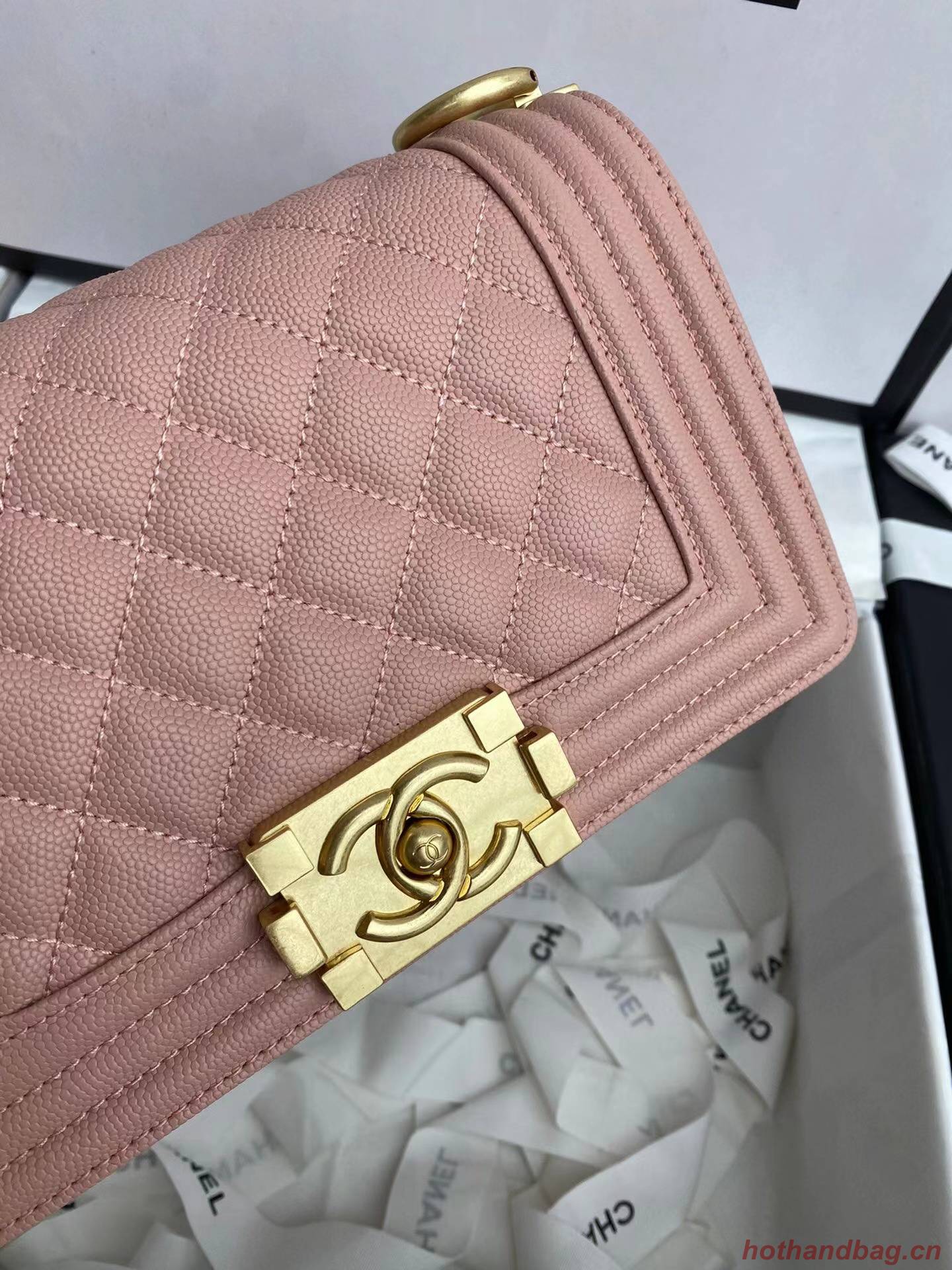 Boy Chanel Flap Shoulder Bag Leather A67085 pink