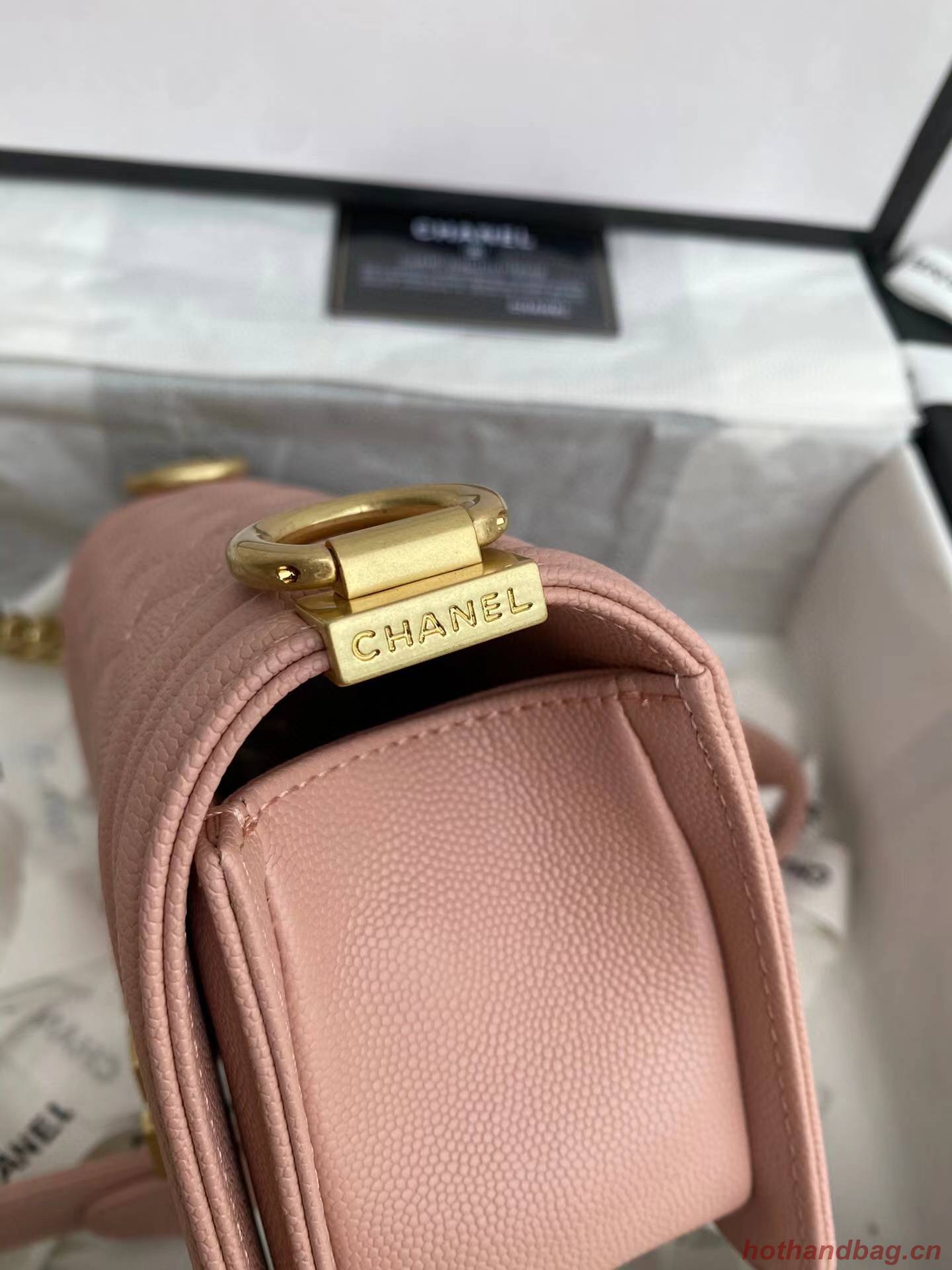 Boy Chanel Flap Shoulder Bag Leather A67085 pink