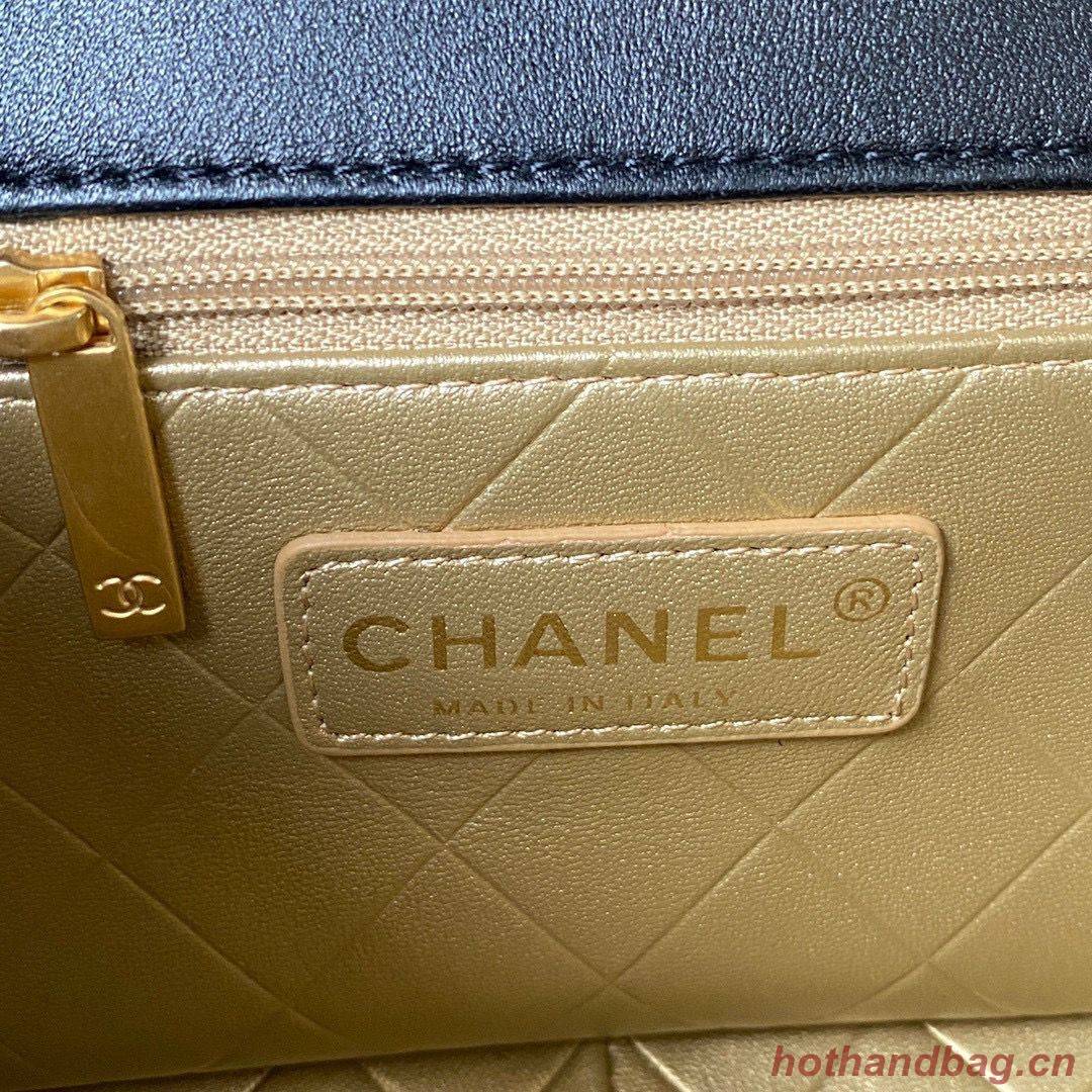 Chanel Original Leather Pearl Hairpin Badge Bag AS2979 Black