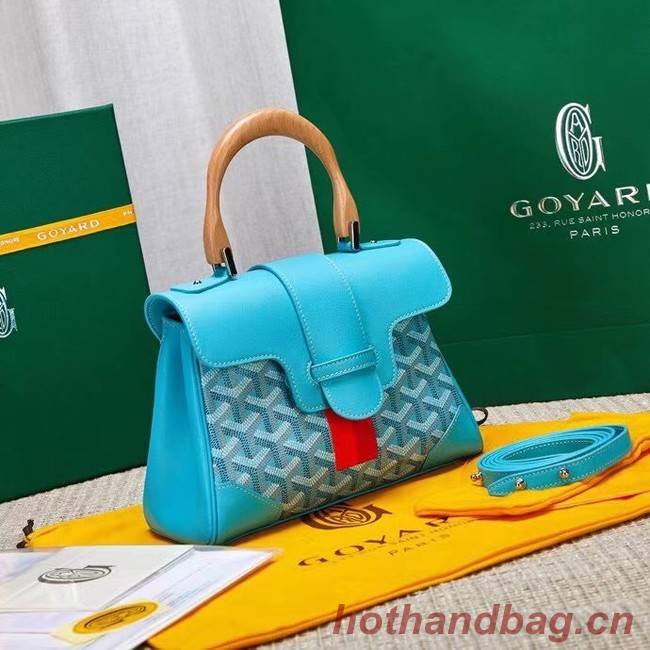 Goyard Calfskin Leather saigon mini Tote Bag 9955 light blue
