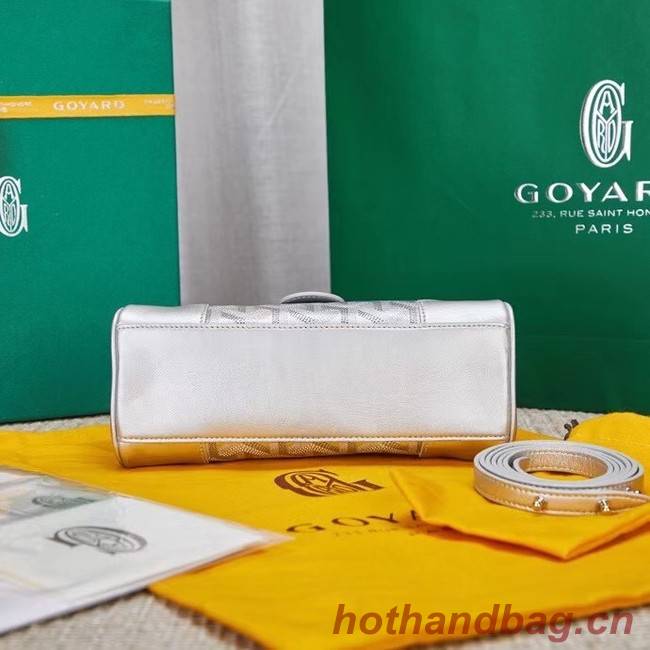 Goyard Calfskin Leather saigon mini Tote Bag 9955 silver