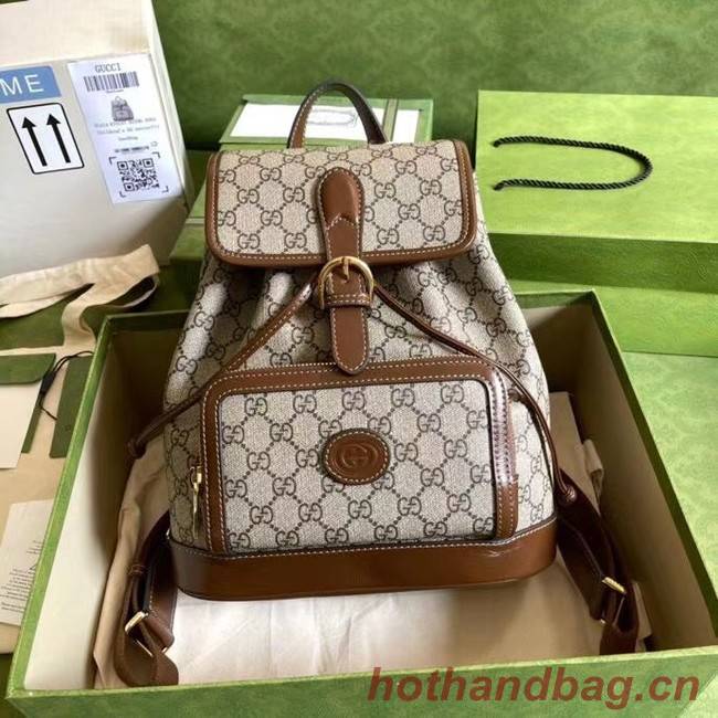 Gucci Backpack with Interlocking G 674147 Brown