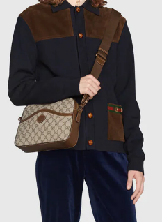 Gucci Messenger bag with Interlocking G 675891 brown
