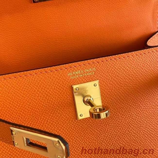 Hermes Kelly 19cm Shoulder Bags Epsom Leather KL19 Gold hardware orange