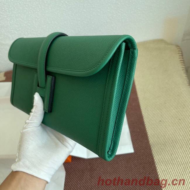 Hermes Original Espom Leather Clutch 37088 green