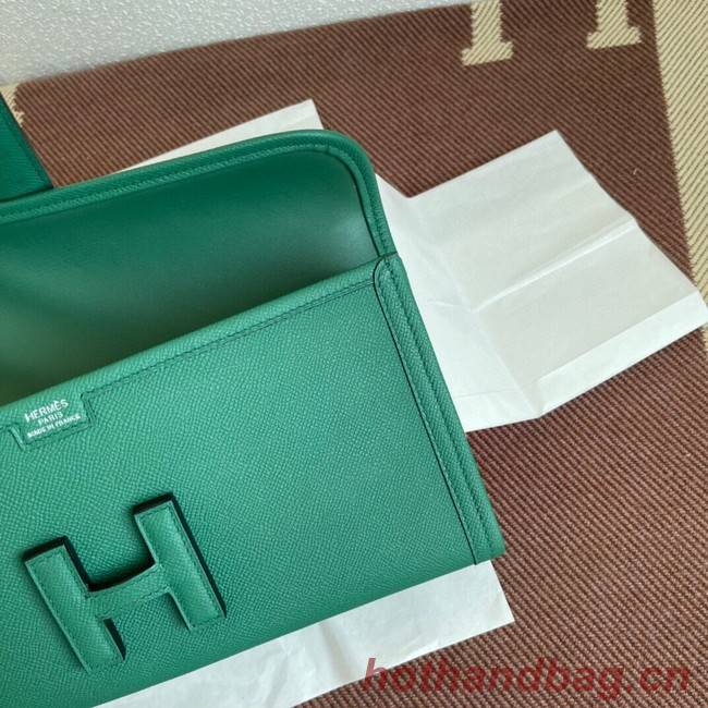 Hermes Original Espom Leather Clutch 37088 green