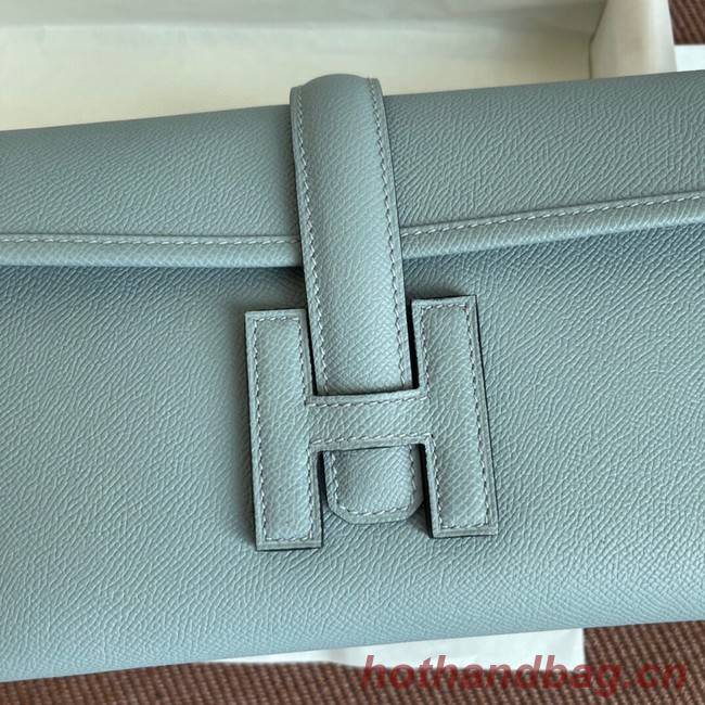 Hermes Original Espom Leather Clutch 37088 light blue