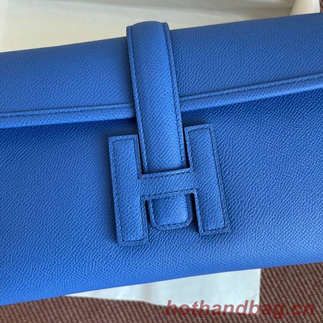 Hermes Original Espom Leather Clutch 37088 optic blue