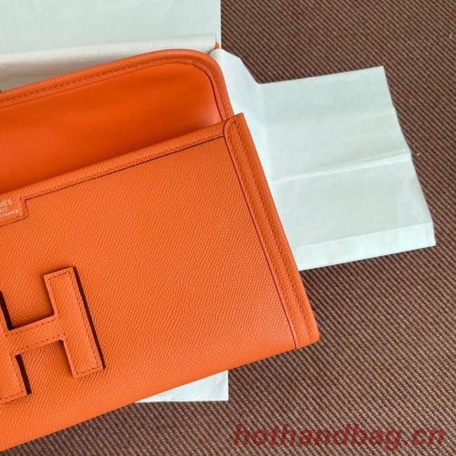 Hermes Original Espom Leather Clutch 37088 orange