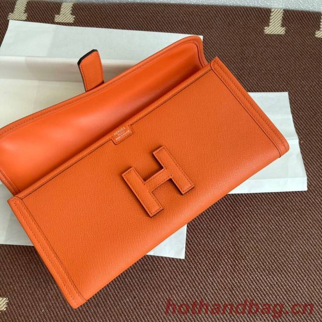 Hermes Original Espom Leather Clutch 37088 orange