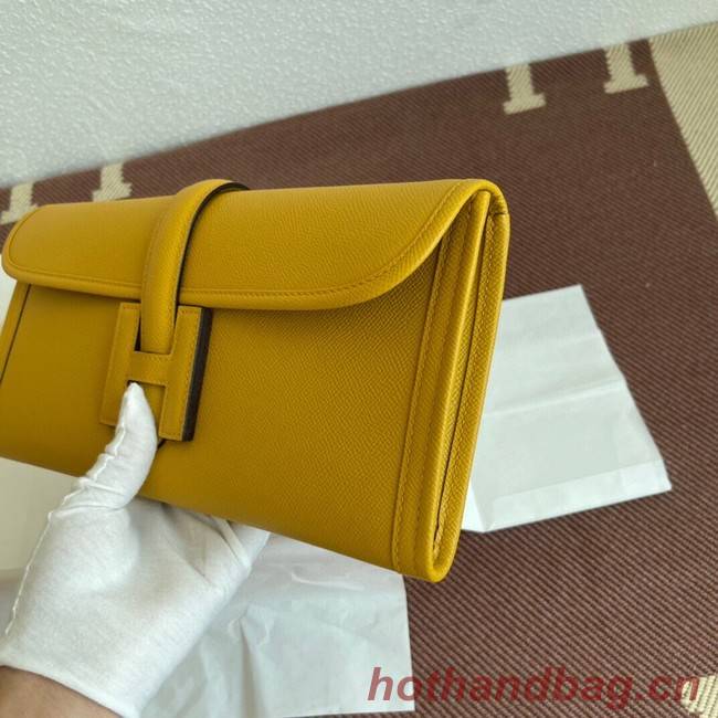 Hermes Original Espom Leather Clutch 37088 yellow