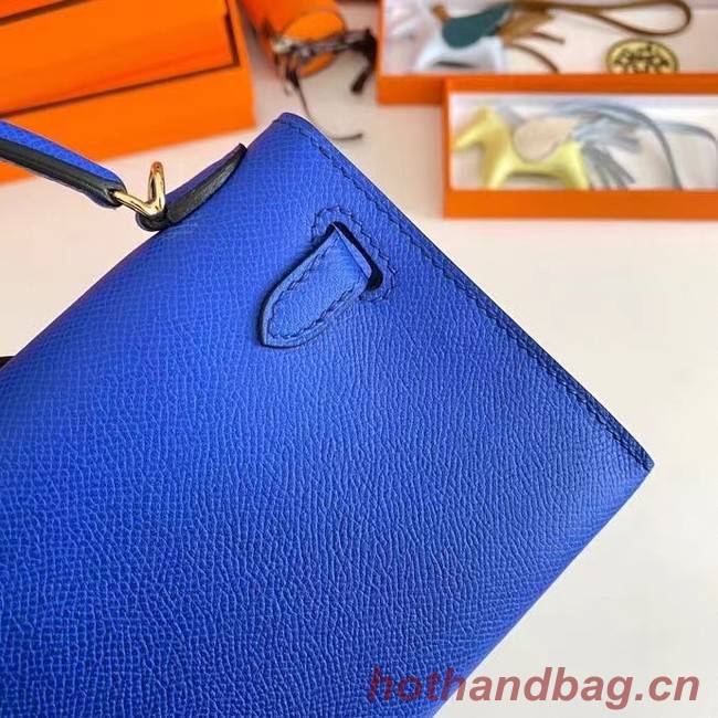 Hermes Kelly 19cm Shoulder Bags Epsom Leather KL19 Gold hardware Electro optic blue
