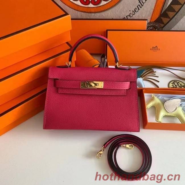 Hermes Kelly 19cm Shoulder Bags Epsom Leather KL19 Gold hardware rose