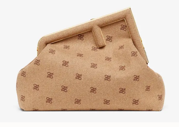 FENDI FIRST MEDIUM flannel bag with embroidery 8BP127A Beige