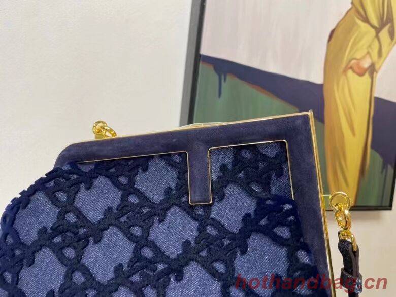 FENDI FIRST small suede bag 8BP129A blue