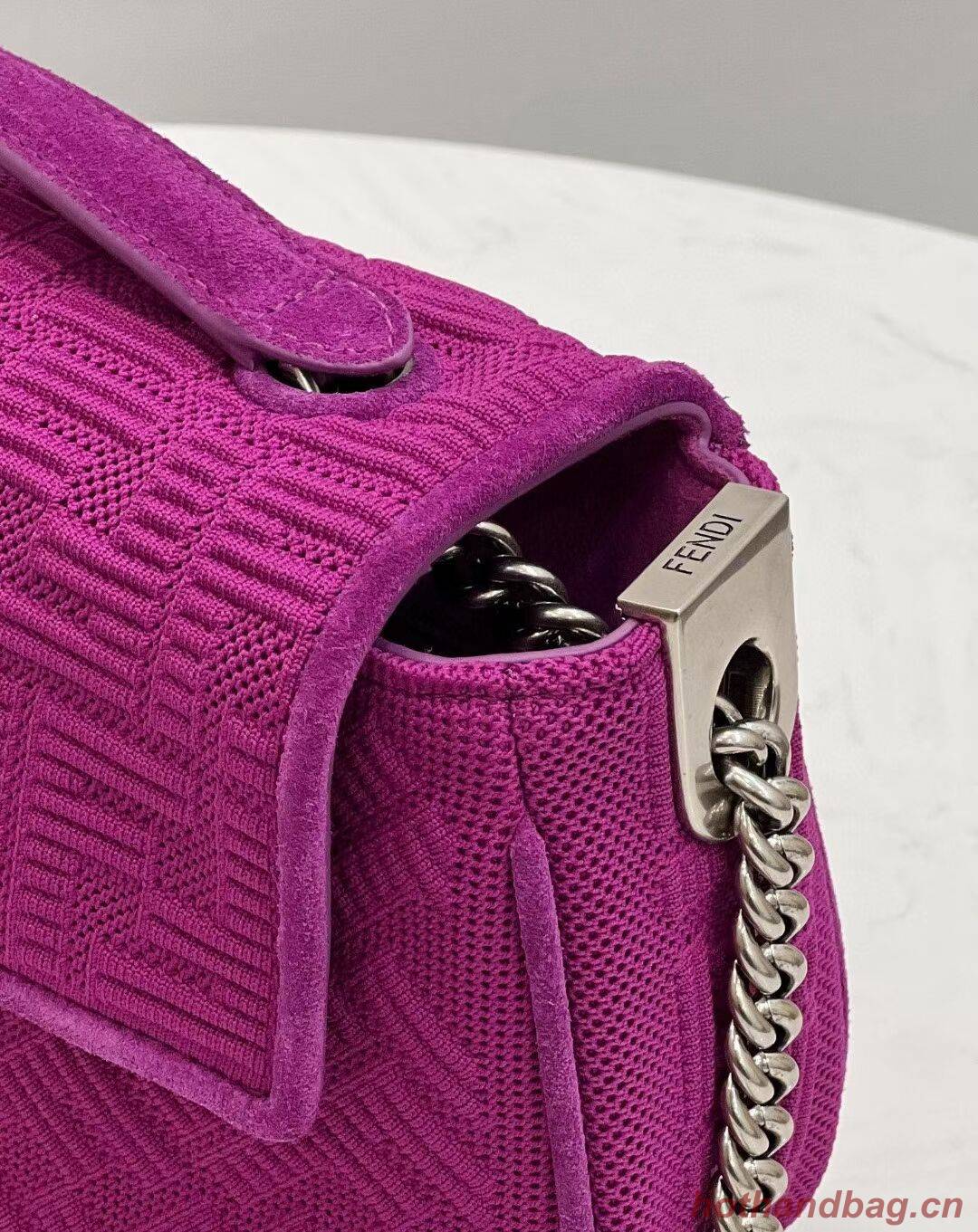 FENDI MIDI BAGUETTE CHAIN FF fabric bag 8BR793 Purple