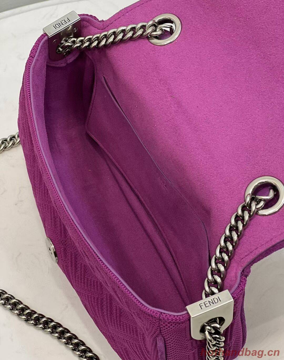 FENDI MIDI BAGUETTE CHAIN FF fabric bag 8BR793 Purple
