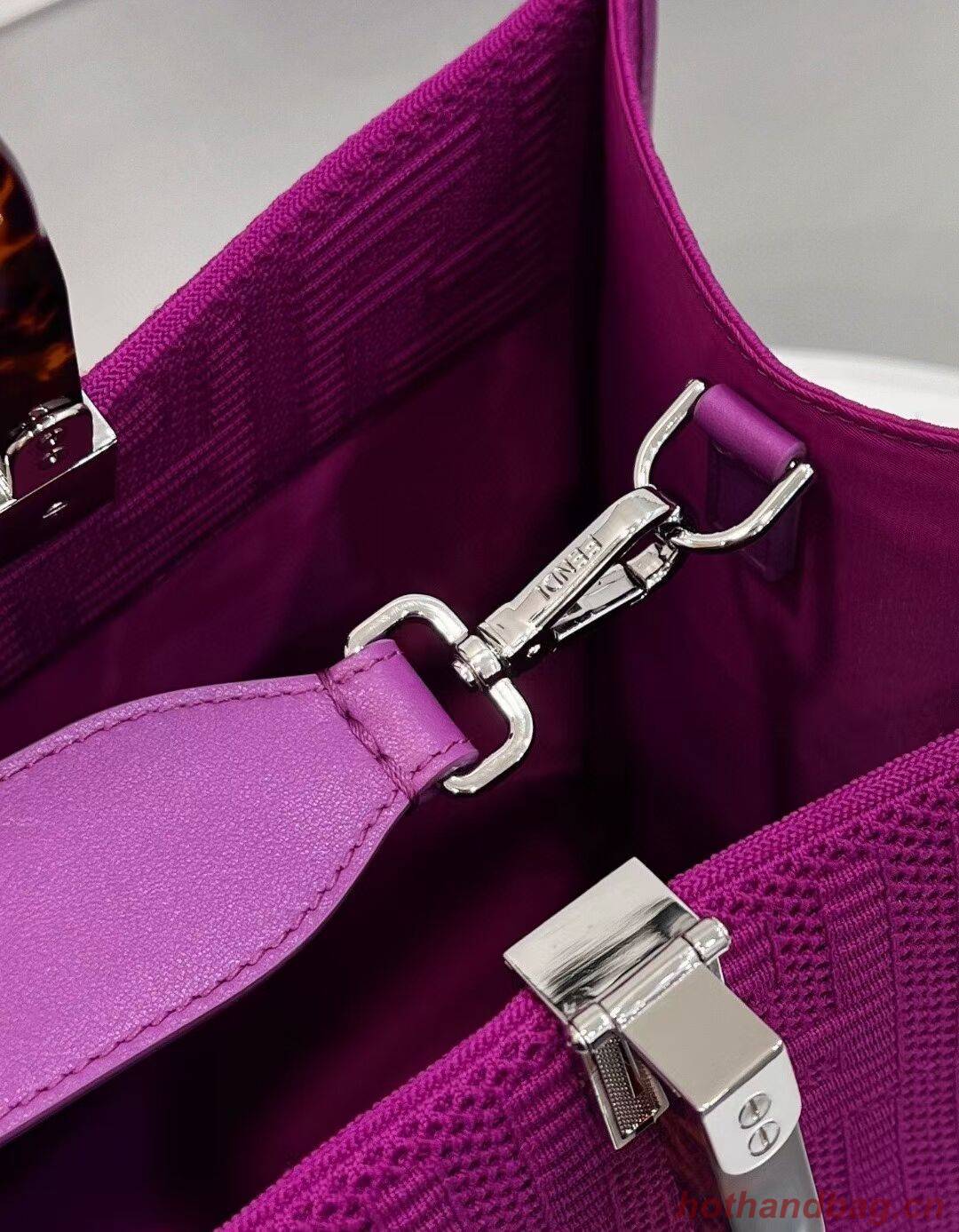 FENDI SUNSHINE MEDIUM FF fabric shopper 8BH386A Purple