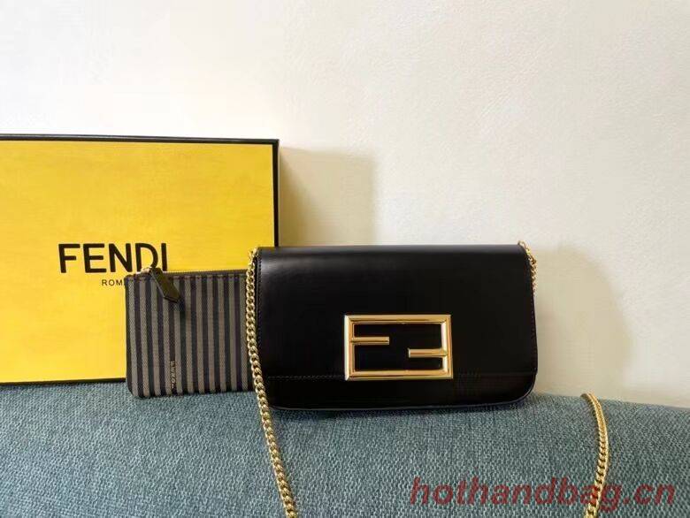 FENDI WALLET ON CHAIN WITH POUCHES leather mini-bag 8BS032 black
