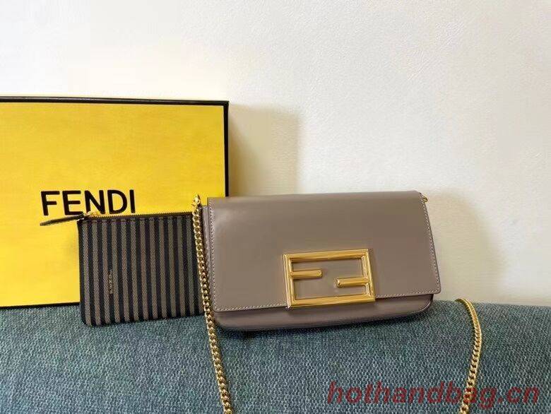 FENDI WALLET ON CHAIN WITH POUCHES leather mini-bag 8BS032 gray