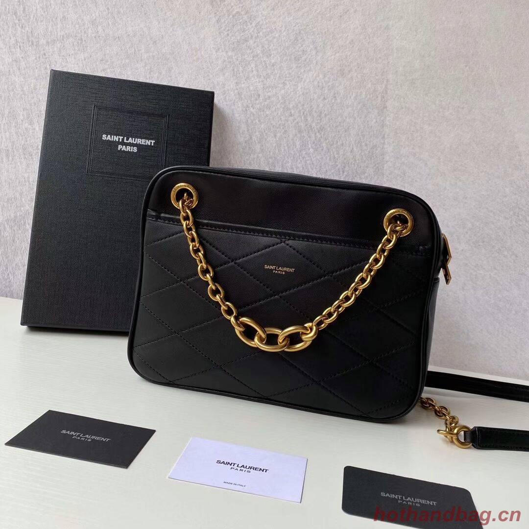 YSL LE MAILLON SMALL CHAIN BAG IN QUILTED LAMBSKIN 6693081 black