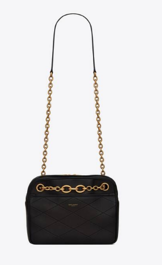 YSL LE MAILLON SMALL CHAIN BAG IN QUILTED LAMBSKIN 6693081 black