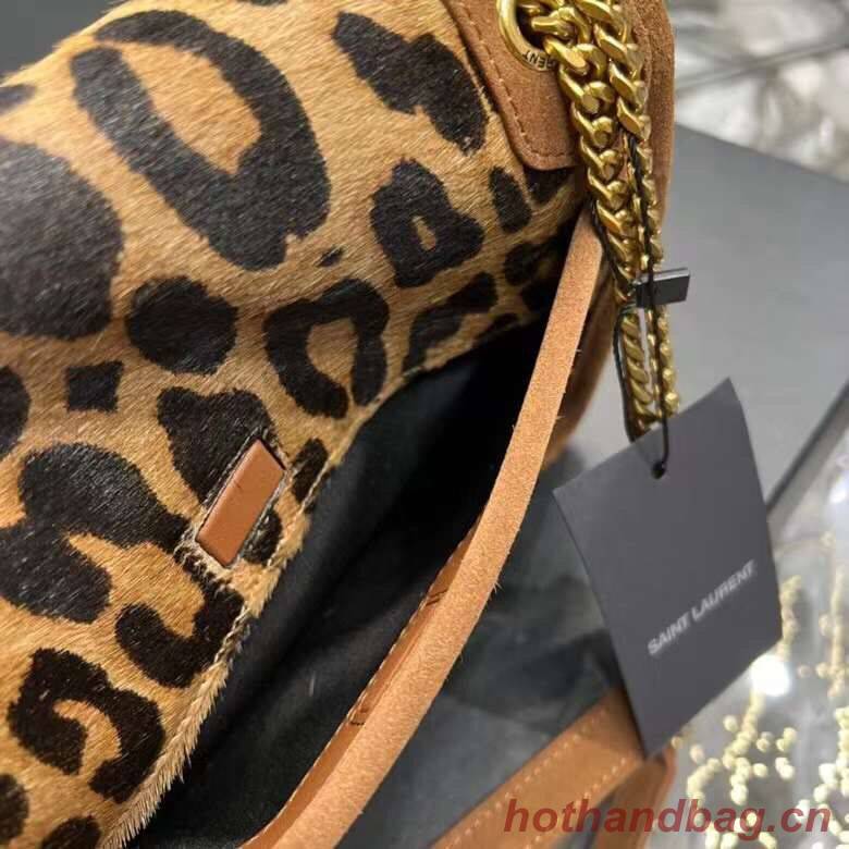 Yves Saint Laurent SMALL NIKI SMALL IN Leopard hair Y653151 BROWN