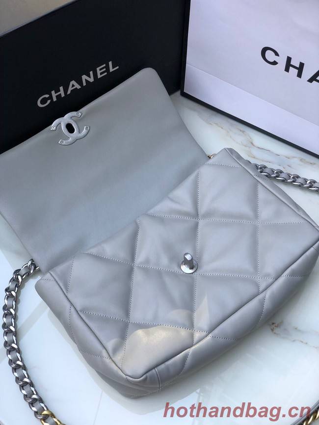 CHANEL Lambskin 19 Flap Bag AS1160N gray