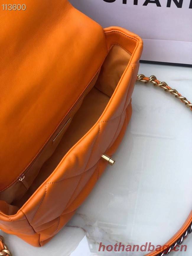 CHANEL Lambskin 19 Flap Bag AS1161 orange