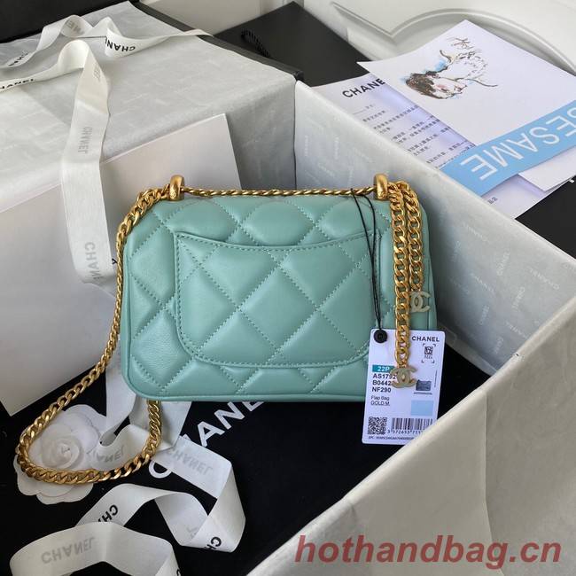 Chanel SMALL Lambskin FLAP BAG AS1792 light blue