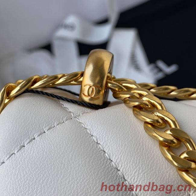 Chanel SMALL Lambskin FLAP BAG AS1792 white