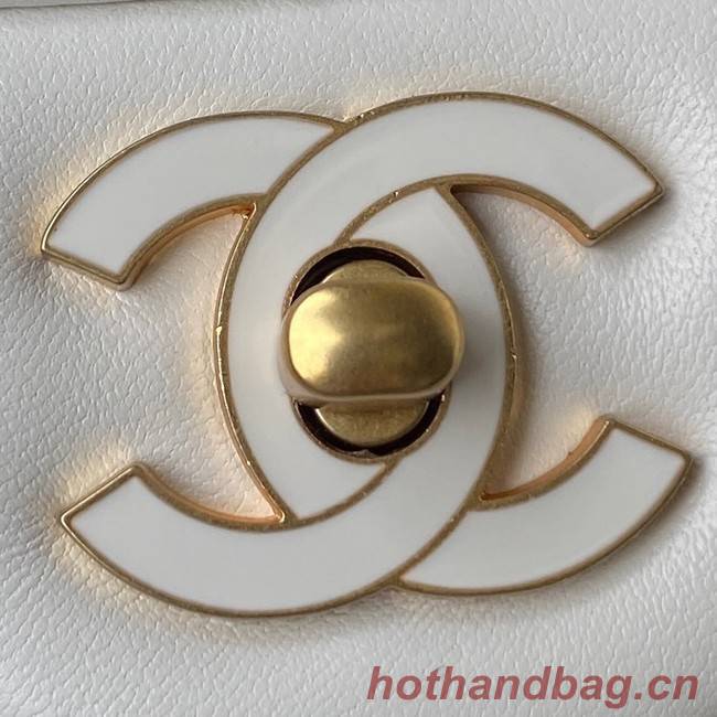 Chanel SMALL Lambskin FLAP BAG AS1793 white