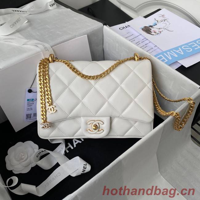 Chanel SMALL Lambskin FLAP BAG AS1793 white