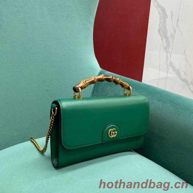 Gucci Small top handle bag with Bamboo 675794 green