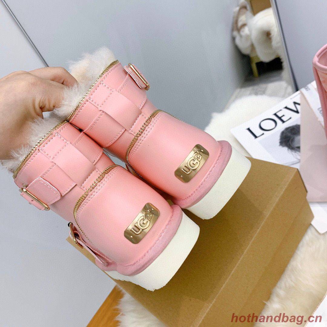 UGG Locomotive Boots Original Leather Full Wool Shoes UGG10360 Pink