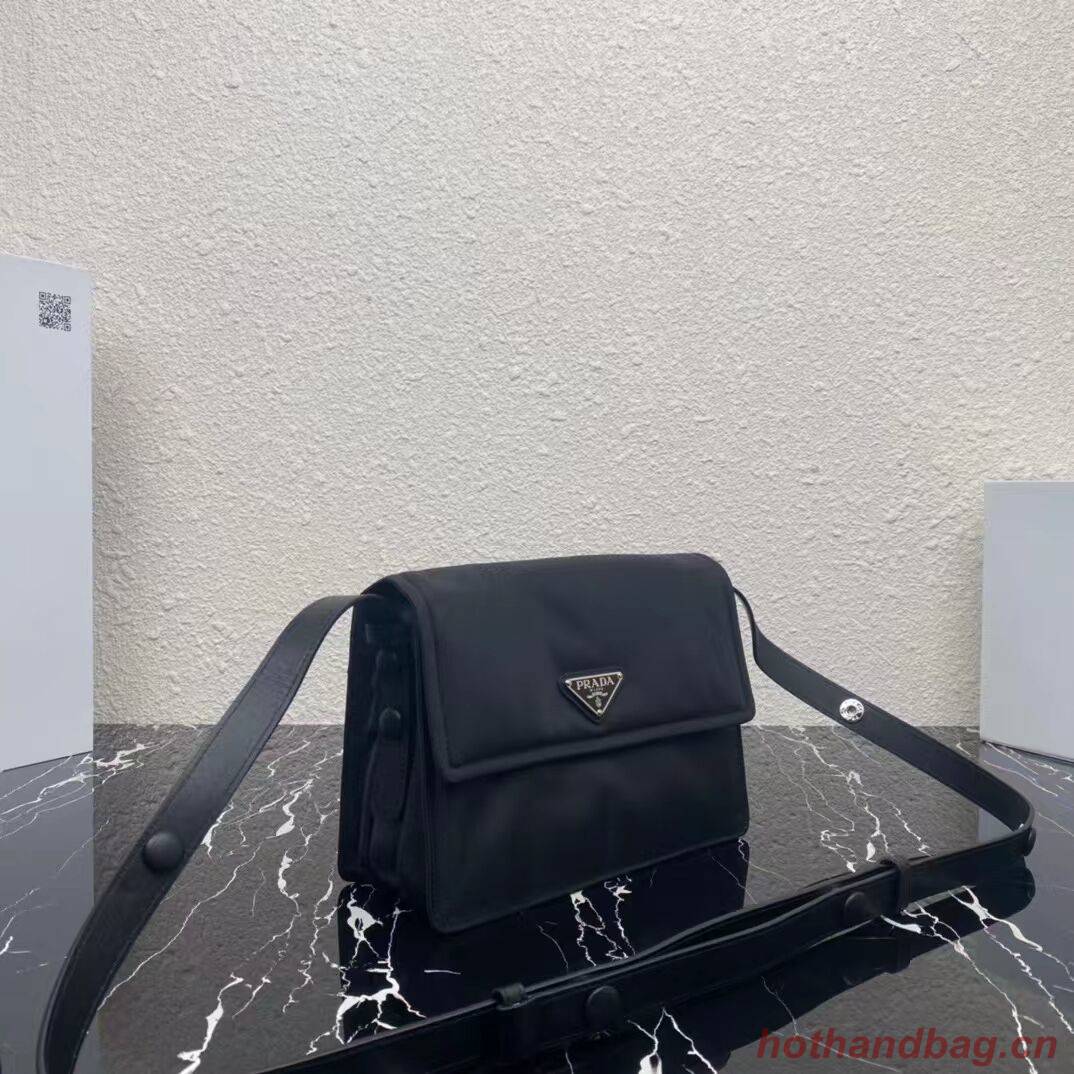 Prada Re-Nylon and nappa leather shoulder bag 1BM313 black Prada Re-Nylon and nappa leather shoulder bag 1BM313 black