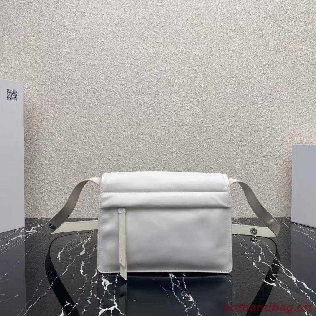 Prada Re-Nylon and nappa leather shoulder bag 1BM313 white Prada Re-Nylon and nappa leather shoulder bag 1BM313 white