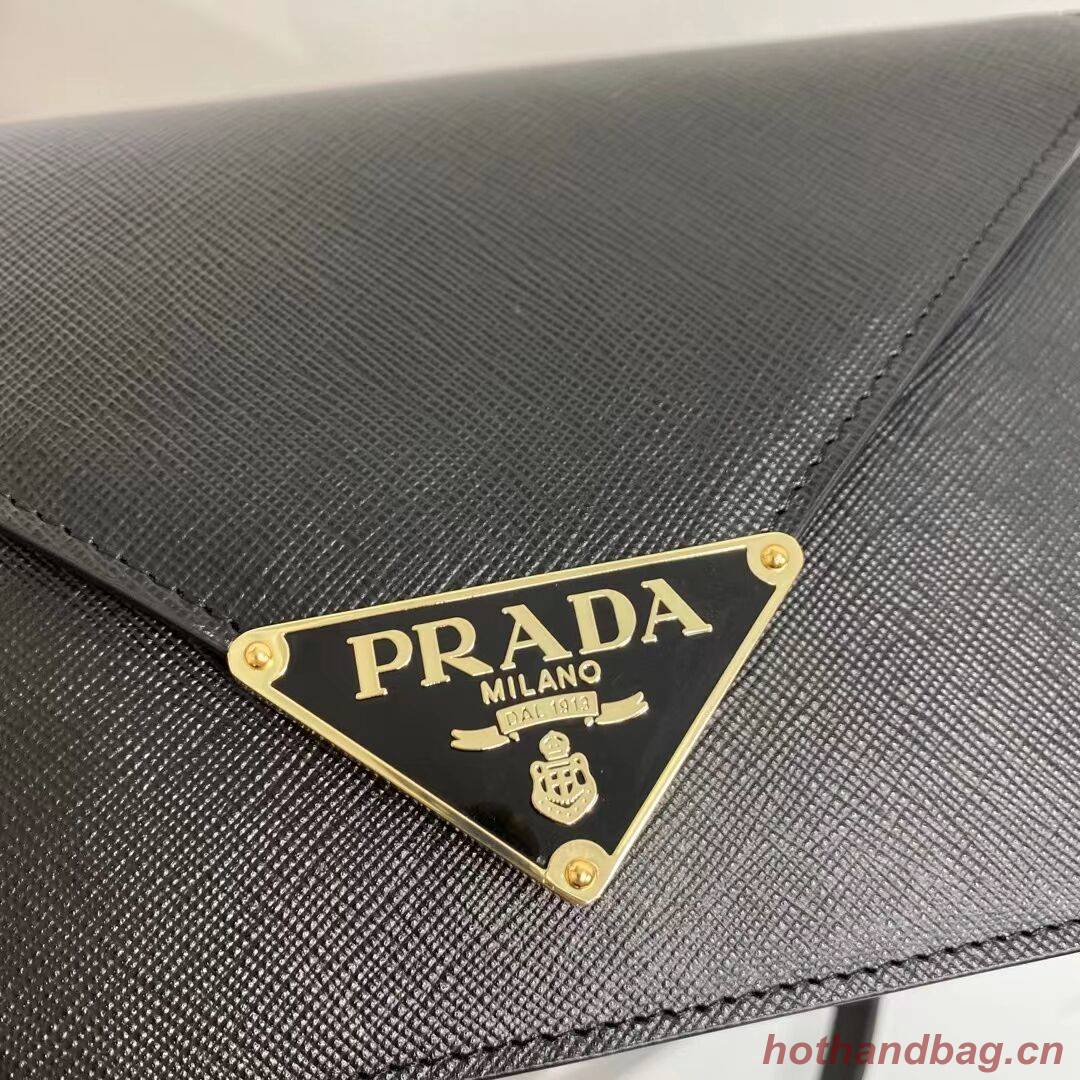 Prada Saffiano leather Identity shoulder bag 1BM318 black