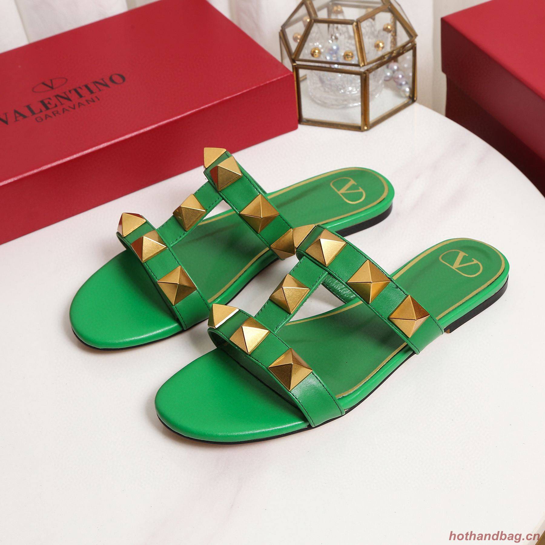 Valentino Slippers Shoes V62318 Green