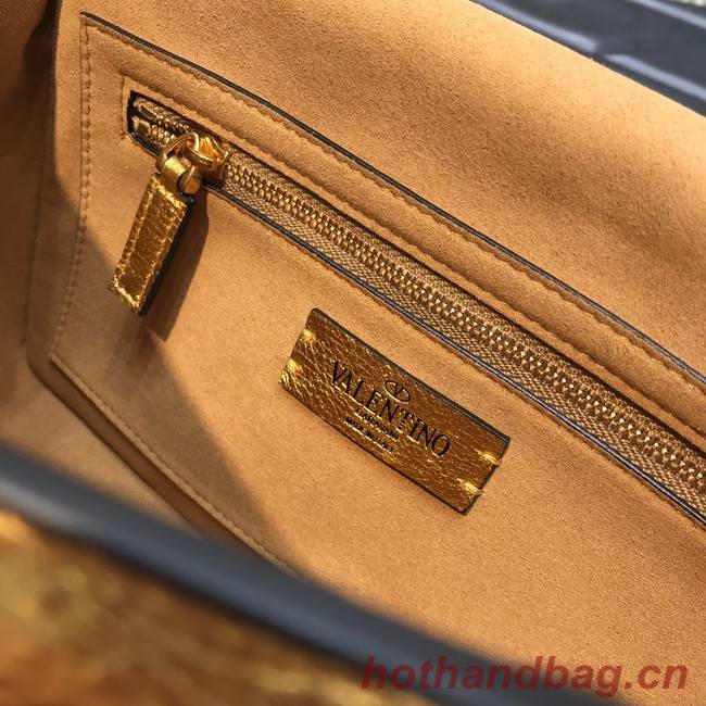VALENTINO GARAVANI Grained Calfskin Shoulder Bag 2B0I59 gold
