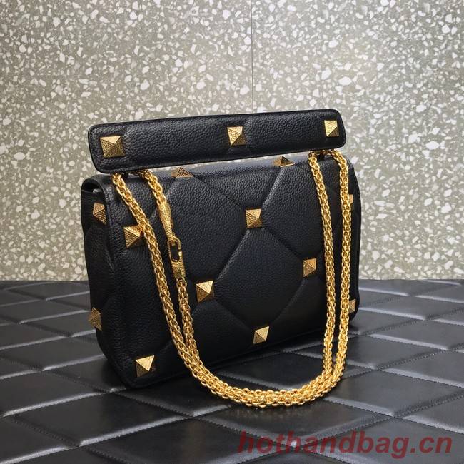 VALENTINO GARAVANI Grained Calfskin Shoulder Bag 2B0I60 black