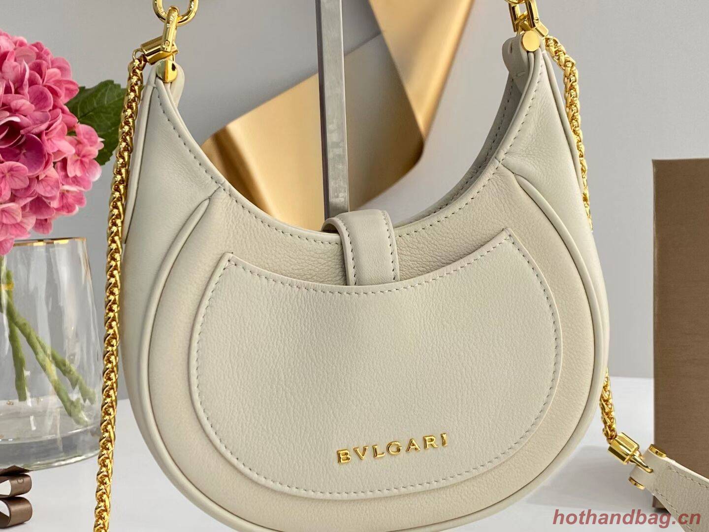 BVLGARI Shoulder Bag Calfskin Leather B281632 white